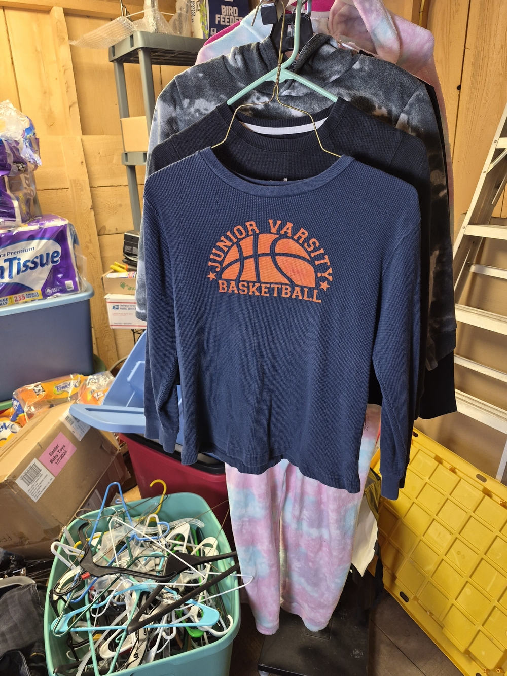 Old Navy Navy Long Sleeve "Junior Varsity Basketball" Tee with Orange Bin 65